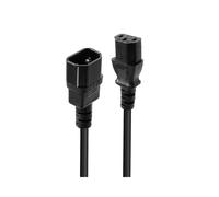 Lindy 30321 : Câble d'alimentation 1m Noir - Connecteur C14 Mâle vers C13 Femelle, 10A, -10°C à 70°C, usage en milieux secs