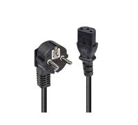 Lindy 30336 Câble d'Alimentation 3m, Connecteur CEE7/7 Mâle coudé vers Coupleur C13 Femelle droit, Noir