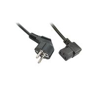 Lindy 30345 Câble Secteur 2m CEE7/7 vers Coupleur C13, Beige, Connecteurs Coudés 90°, Plage Température -10°C à +70°C