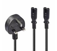 Lindy 30372 câble électrique Noir 2,5 m Prise d'alimentation type G 2 x C7 coupler