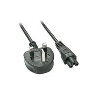 Lindy 30409 Câble Secteur Noir 2m, Connecteur Mâle vers Coupleur C5 Femelle, 5A, Facteur de Forme Droit, Température -10°C à +70°C