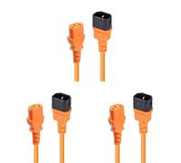 LINDY 30475 IEC C14 to IEC C13 Extension Power Cable, Orange, 2m 2m Orange
