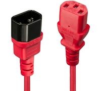 Lindy 30476 Câble d'alimentation Noir, Rouge 0,5 m Coupleur C14 Coupleur C13