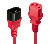 Lindy 30477 câble électrique Noir, Rouge 1 m Coupleur C14 Coupleur C13