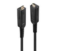 LINDY 30m Fibre Optic Hybrid Micro-HDMI 2.0 18G Cable with Detachable HDMI & DVI