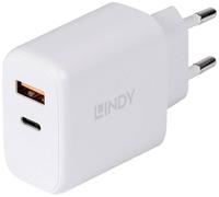 LINDY 30W USB Type A & C Charger Chargeur USB 30 W intérieure USB-C®, USB-A Nbr. de sorties: 2 x