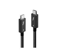 Lindy 31120 Câble Thunderbolt 4 M/M 1m, 40Gbit/s, USB Power Delivery 100W, Résolution 7680x4320, Contacts Or/Nickel, Blindage Magnétique, Noir.