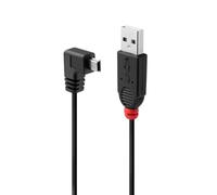 LINDY 31972 2m USB 2.0 Cable, Type A to Mini-B, 90 Degree Right Angle Single