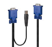 Lindy 32185 Câble KVM Combo VGA et USB, 1 m