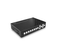 Lindy 32330 Commutateur KVM 6 Ports HDMI 2.0 4K Ultra HD, USB 3.2 Gen 2 Type-C, Audio 7.1, RJ-45, Noir, Alimentation 12VDC