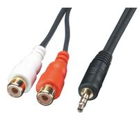 Lindy 35488 Câble audio stéréo 3.5mm mâle / 2x RCA femelle 25cm noir