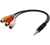 Lindy Adaptateur vidéo Audio (vidéo + stéréo Audio) avec connecteur 4 Segments 3,5 mm vers 3 Prises RCA