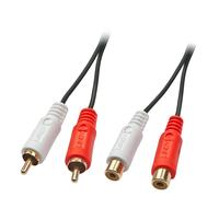 Rallonge LINDY 35671 Cinch-RCA audio [2x Cinch-RCA mâle - 2x Cinch-RCA femelle] 2.00 m noir