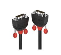 Lindy 36251 Câble DVI-D 1m Dual Link, résolution max. 2560x1600, connecteurs mâles, blindage EMV, taux de transfert 9.9 Gbit/s, AWG 28, noir/rouge