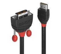 Lindy 36271 Câble HDMI vers DVI, Black Line HDMI mâle vers DVI-D Single Link mâle, 1m