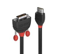 Câble adaptateur LINDY HDMI / DVI Fiche mâle HDMI-A, Fiche mâle DVI-D 18+1 pôles 1.00 m noir 36271 Câble HDMI