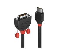 Lindy 36272 - Câble HDMI Type A vers DVI-D 2m, Résolution 1920x1200@60Hz, Cuivre Étamé 30AWG, Contacts Or, Triple Blindage