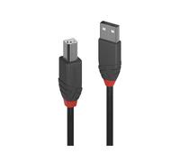 Lindy 36674 - Câble USB 2.0 A vers B - 3m - Noir - Double Blindage - Connecteurs Plaqué Or - AWG 26/28 - 480 Mbit/s - PVC - Cuivre Étamé
