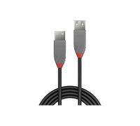 LINDY - Câble d'Extension USB 2.0, Anthra Line 0.5 Mètre, Connecteur USB Type A Mâle à Femelle, Vitesse de Transfert de Données Jusqu'à 480 Mbps pour Clavier, Imprimante, Caméra, Hard Disk