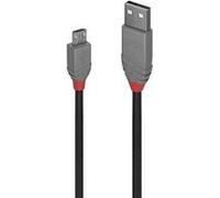 LINDY Câble USB USB 2.0 USB-A mâle, USB-Micro-B mâle 1.00 m noir, gris 36732