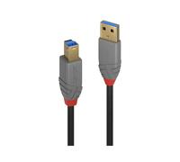 Lindy 36744 Câble USB 3.2 Gen 1 (3.1 Gen 1) A vers B, 5m, Noir, Contacts Or, Cuivre Étamé, AWG 26/28, Débit 5Gbit/s, Double Blindage, PVC