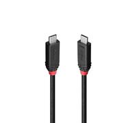 LINDY 37001 Câble USB4 240 W type C, 40 Gbit/s, Black Line 1 m