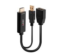 Lindy Câble vidéo HDMI mâle vers DisplayPort 18 cm Noir – Alimentation par USB