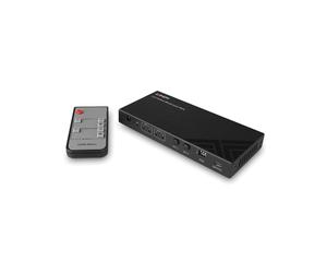 Lindy 38313 Commutateur Matrice AV 2x2 HDMI 2.1, 7680x4320 40Gbit/s HDCP 2.3, Audio Optique, Micro-USB, Alimentation 5V, Boîtier Métal Noir