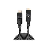Lindy 38320 Câble Hybride HDMI 2.0 Micro (Type D) 10m, 4K 60Hz, 18Gbit/s, AWG24, Connecteurs Or, Diamètre 4.5mm, RoHS
