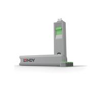 Lindy 40426 Kit de Blocage Port USB Type-C Vert - 4 Bloqueurs + 1 Clé - Protection Physique Ports USB-C - Poids 10g