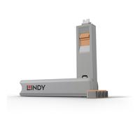 Lindy 40428 Blocage d'interface Clé de blocage de porte USB Type-C Gris, Orange 4 pc(s)