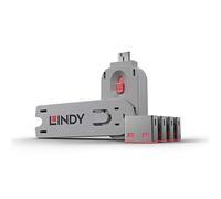 LINDY Verrouillage de port USB USB-Lock + Key jeu de 4 rose avec 1 clé 40450
