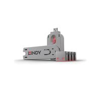 Lindy 40450 Kit Bloqueur de Port USB Type-A Rose ABS (4 Bloqueurs + 1 imensions 55x19x12mm, Conforme REACH & California Proposition 65