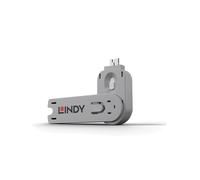 Lindy 40624 Clé de Bloqueur de Port USB Type-A Blanc ABS, Dimensions 18x75.2x12mm, Certification REACH & California Proposition 65, 8g, 1 Pièce