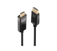 Lindy 40927 Câble Actif DisplayPort 1.2 vers HDMI 2.0 3m 4K@60Hz HDR, Connecteurs Mâle/Mâle, Contacts Or, Noir, Support AMD Eyefinity