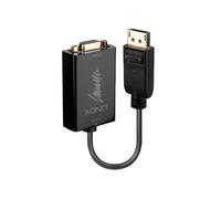 Lindy 41006 Adaptateur Vidéo DisplayPort 1.2 vers VGA (D-Sub) 1920x1080 60Hz, Câble 0.15m, Connecteurs Or, Blindage Cuivre, Noir