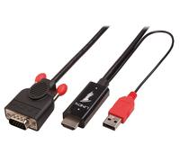 Lindy 41456 Adaptateur de câble vidéo 2 m HDMI VGA (D-Sub) Noir