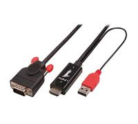 Lindy 41456 câble vidéo et adaptateur 2 m HDMI VGA (D-Sub) Noir