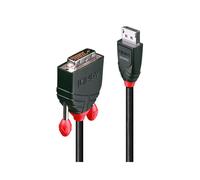 Lindy 41490 Câble Adaptateur Vidéo 1m DVI-D vers DisplayPort Noir, Connecteurs Mâle/Mâle, Plaqué Or, Débit 2.7 Gbit/s, Résolution 1920x1200@60Hz