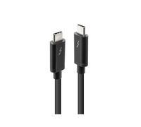 Lindy 41557 Câble Thunderbolt 3 Mâle/Mâle 2m Noir, Transfert 20 Gbit/s, Résolution max. 4096x2160 pixels, Conforme Spécification Thunderbolt 3
