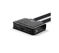 Lindy 42345 Commutateur KVM 2 Ports HDMI 4K Ultra HD 60Hz, USB Clavier/Souris, Audio 3.5mm, Montage en Grille, Câble 1.2m