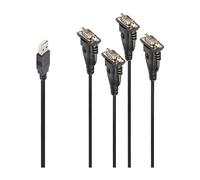 - Adaptateur série - USB - RS-232 x 4 - noir