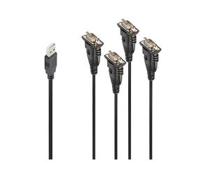Lindy 42675 câble Série Noir 0,94 m USB Type-A DB-9