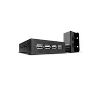 Lindy 42681 Extender USB 2.0 4 Ports Cat.6 50m (Émetteur/Récepteur) PoE, RJ-45 x2, USB 2.0 x5, Noir, Alimentation Externe, CE/UKCA/FCC/RoHS/REACH