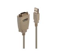 Lindy 42844 : Convertisseur USB Type-A vers Série RS422 (DB9), 1m, Blanc, Compatible Windows/macOS/Linux, Alimentation USB