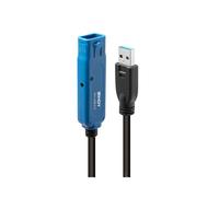 Lindy 43158 Rallonge Active USB 3.2 Gen 1, 8m, USB A Mâle/Femelle, Noir, Débit 5Gbit/s, AWG 24/24/20, Connecteurs Nickel/Or, PVC, Cuivre étamé