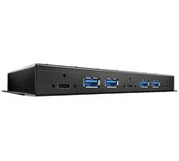 LINDY 43275 Hub USB 7 ports USB-A, prise femelle DC 3,5 mm USB 3.1 Gen2 10 GBit/s noir