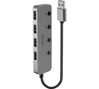 LINDY 43309 Hub USB 4 ports USB-A USB 3.0 5 GBit/s commutable individuellement