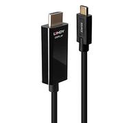 Lindy - Câble adaptateur - 24 pin USB-C mâle pour HDMI mâle - 10 m - blindé - noir - rond, puce active, support 4K60Hz (4096 x 2160)
