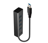 LINDY 43324 Hub USB 4 ports USB-A USB 3.1 Gen1 5 GBit/s noir 43324